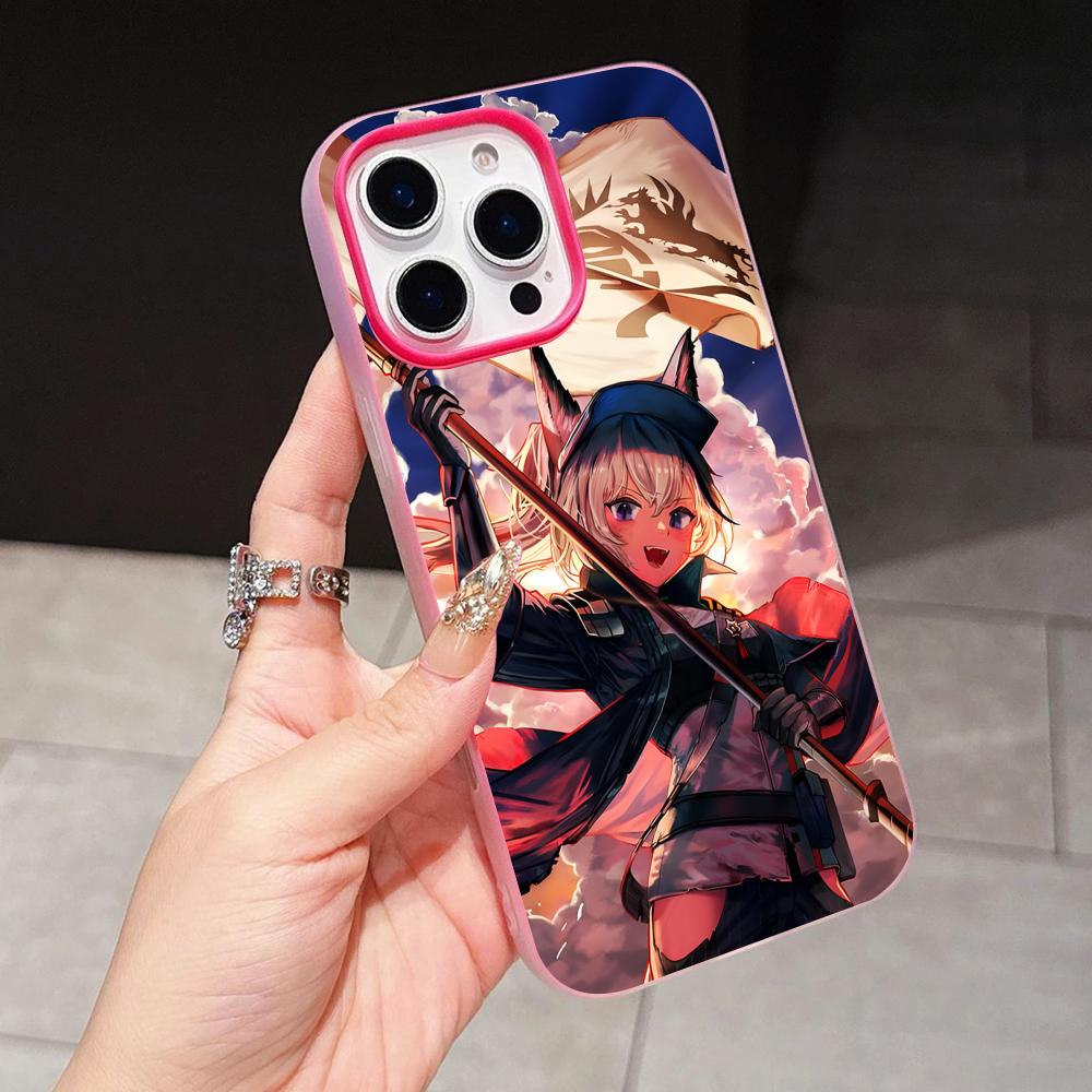 Arknights Grani Jelly Double layer Rose Red Mobile Phone Case for iPhone 17 16 15 14 13 12 11 Air Pro Max Plus Protective