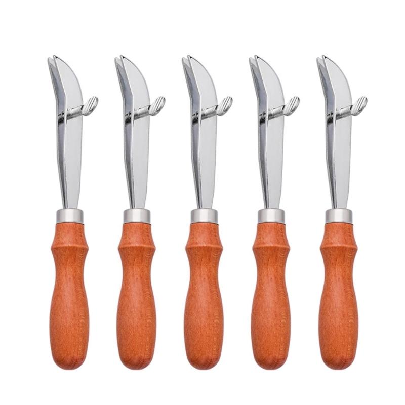 Wood Handle Leather Edging Creaser Tool Adjustable Leather Skiving Working Tool for Leather Craft 0.5mm 1.2mm 1.5mm