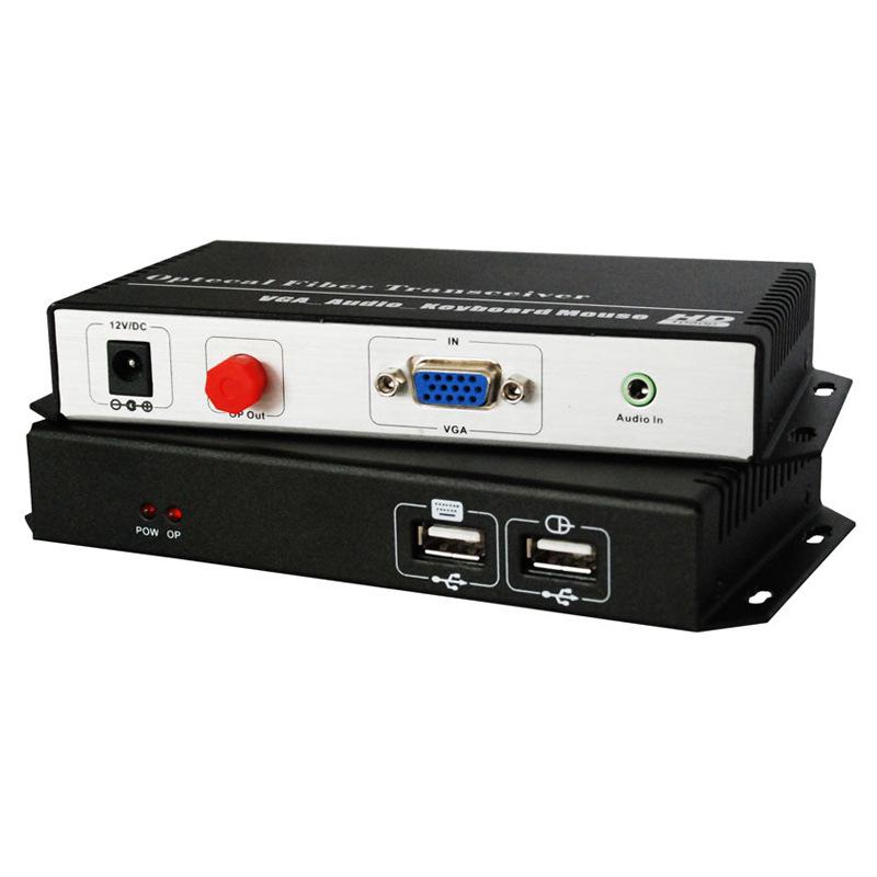 HD Optical KVM VGA Fiber Transceiver with USB for Mouse, Keyboard, and Digital Recording