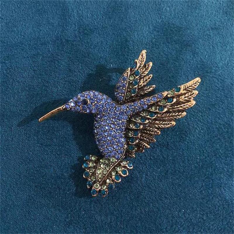 Persönlichkeit Bunte Strass-Kolibri-Broschen für Damen Tier-Anstecknadel Brosche Mode Party Kleidung Schmuck Zubehör