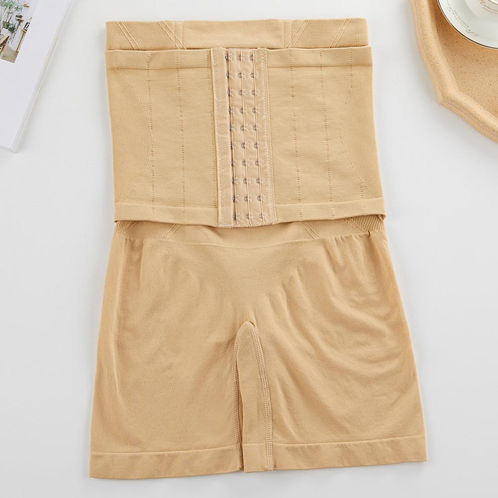 

Бесшовные колготки с высокой талией, двубортные трусики, подтяжка живота, защитные трусики для женщин, утягивающие трусики, пояс для живота, эластичное корректирующее белье XXL бежевый