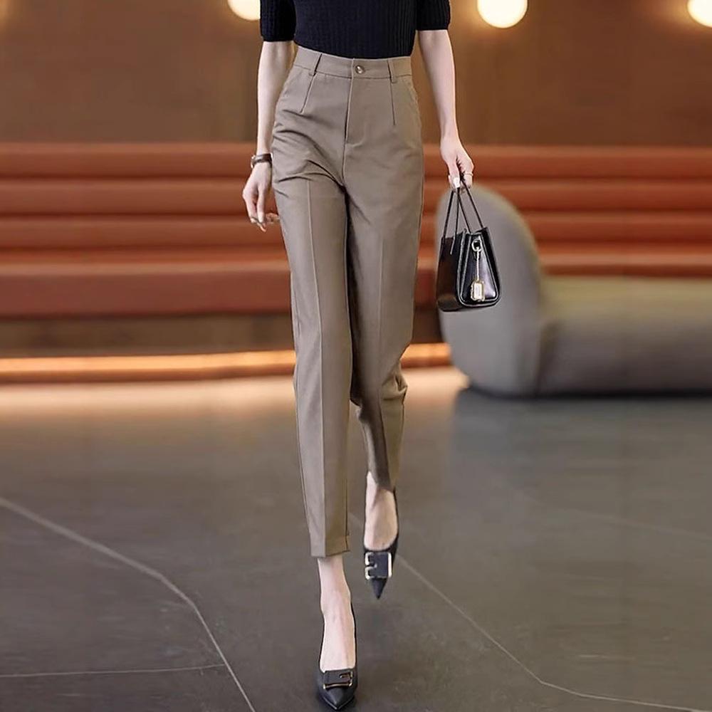 Women's High-Waist Slimming Harem Cigarette Pants - Spring/Autumn 2025 Collection