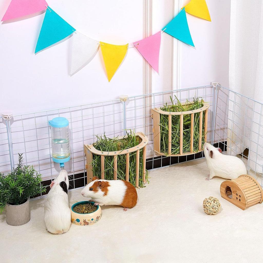 Xiaomi Wooden Guinea Pig & Rabbit Hay Feeder Large Volume Hanging Rabbit Cage Pet Feeding Accessory for Chinchillas Ferrets Small Pets
