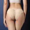 Sexy Frauen einfarbig Low Rise Spitze aushöhlen Slips Hip Lift Unterwäsche Höschen