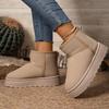 Fashion Soft Non Slip Thick Bottom Snow Boots Women 2025 Winter Classic Solid Suede Ankle Boots with Platform Warm Plush Shoes for Woman