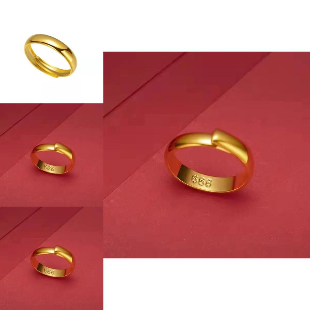 Trendy Gold Plated Adjustable Ring For Couples Minimalist Copper Band With Sleek Design