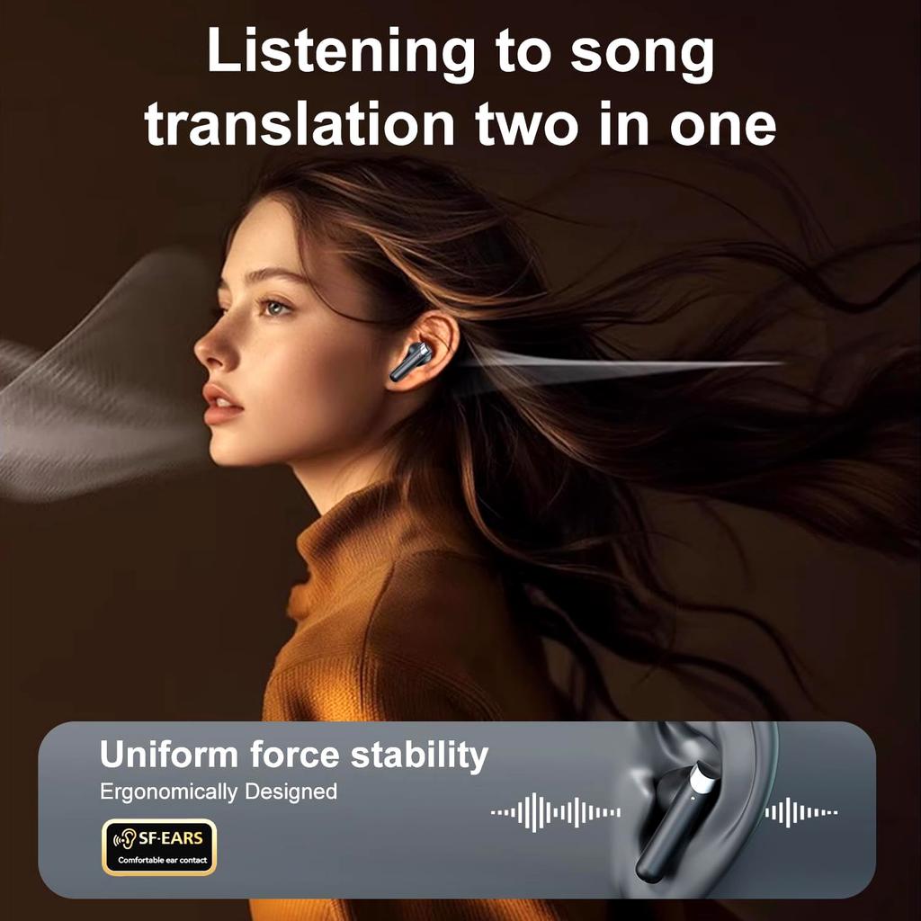 Ai Language Translator Earbuds 144 Languages Translate Bluetooth 5.4 Earphone Translation Headphones Wireless Headsets for Travel Business Learning