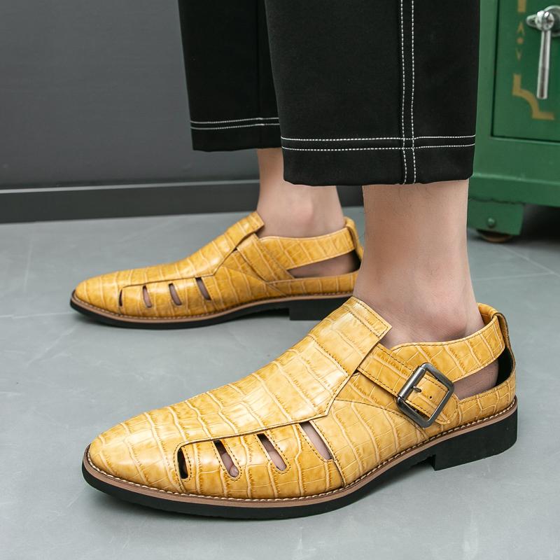 Fashion Business Summer Men's Sandals Retro Gentleman Style Dress Up Party Fashion Party Plus Size 38-46 Breathable Leather Shoes