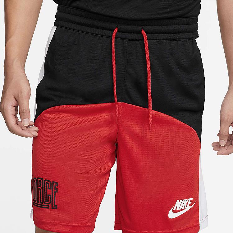 Nike Pantaloncini con Coulisse con Logo Color-Block Uomo Pantaloni Nero Rosso DQ5827-011