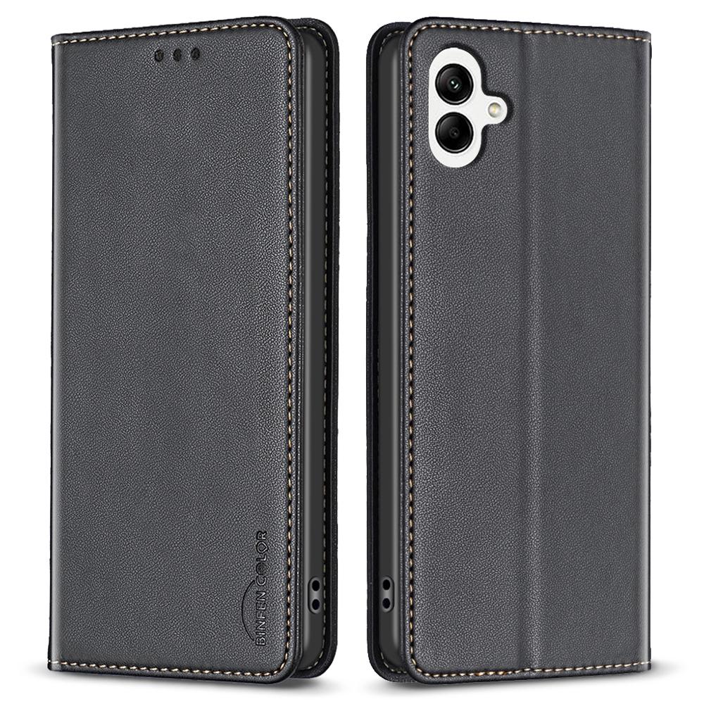 

BINFEN COLOR BF18 For Samsung Galaxy A06 4G Leather Case Card Slots Phone Cover Black