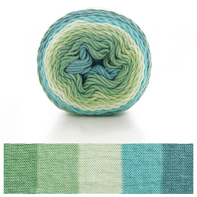 2 Pcs Rainbow Cotton Yarn Segment Dyeing 100g/Ball 5 Strands Of Thick Wool Line DIY Knitting Crochet Sweater Scarf Blanket