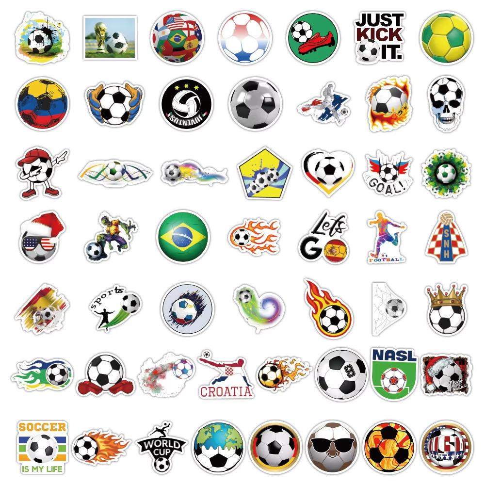 Soccer 100Pcs Stickers Cartoon Football Party Favor Sport Decor Notebook Phone Laptop Luggage Skateboard Helmet Sticker Decor