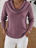 Women's Cross-Border Knit Ribbed Sweater, Long Sleeve, Loose Fit Top for Spring & Autumn