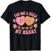 Retro Groovy You Got A Pizza of My Heart Cute Valentines Day T Shirt