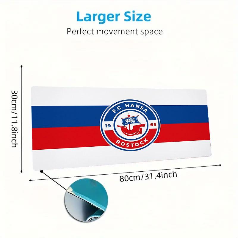 F.C. Hansa Rostock Large Size Mouse Pad Large Gaming Table Cushion Non-slip Laptop Tablet Big Mousepad XXL Mat Mini PC Playmat With Lock Edge