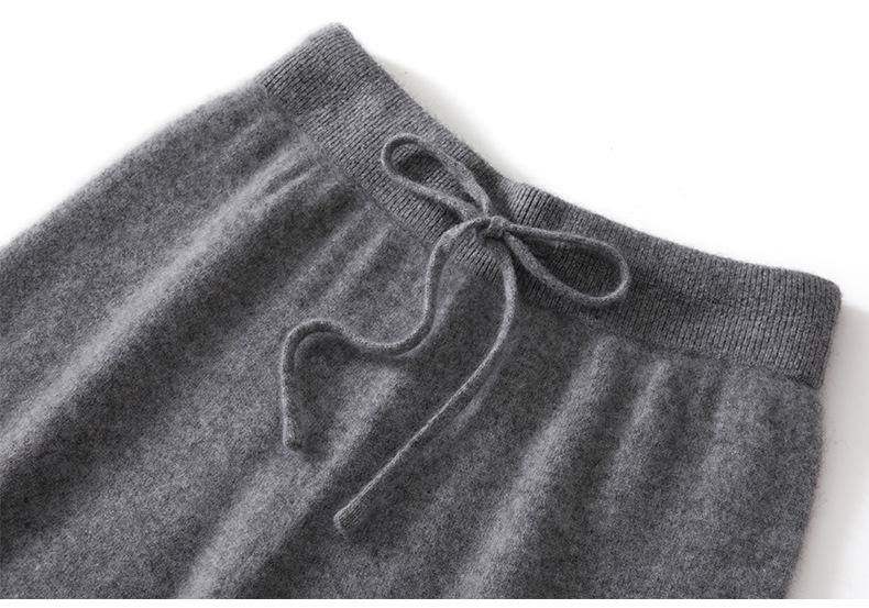 100% Pure Cashmere Women's Wide-Leg Knit Pants – Thickened, Drape, Floor-Length, Autumn/Winter Wear