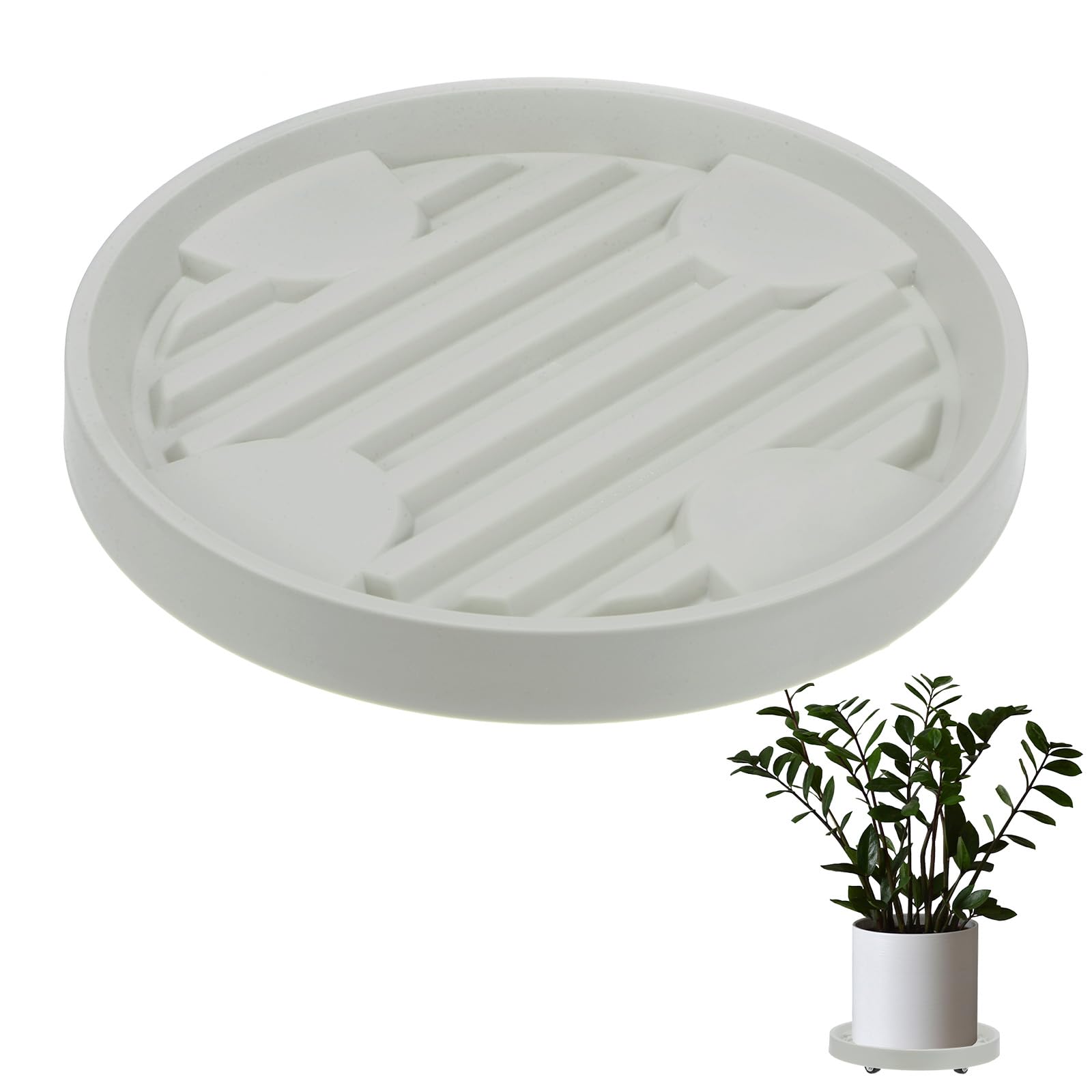 

M METERXITY Подставка для растений на круглой тележке для растений с потайными колесиками для цветочных растений, 9,8 для комнатных/уличных горшков/сада