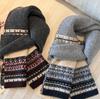 Fair Island wind jacquard knitted scarf women's winter new warm thickened student couple neck scarf tide