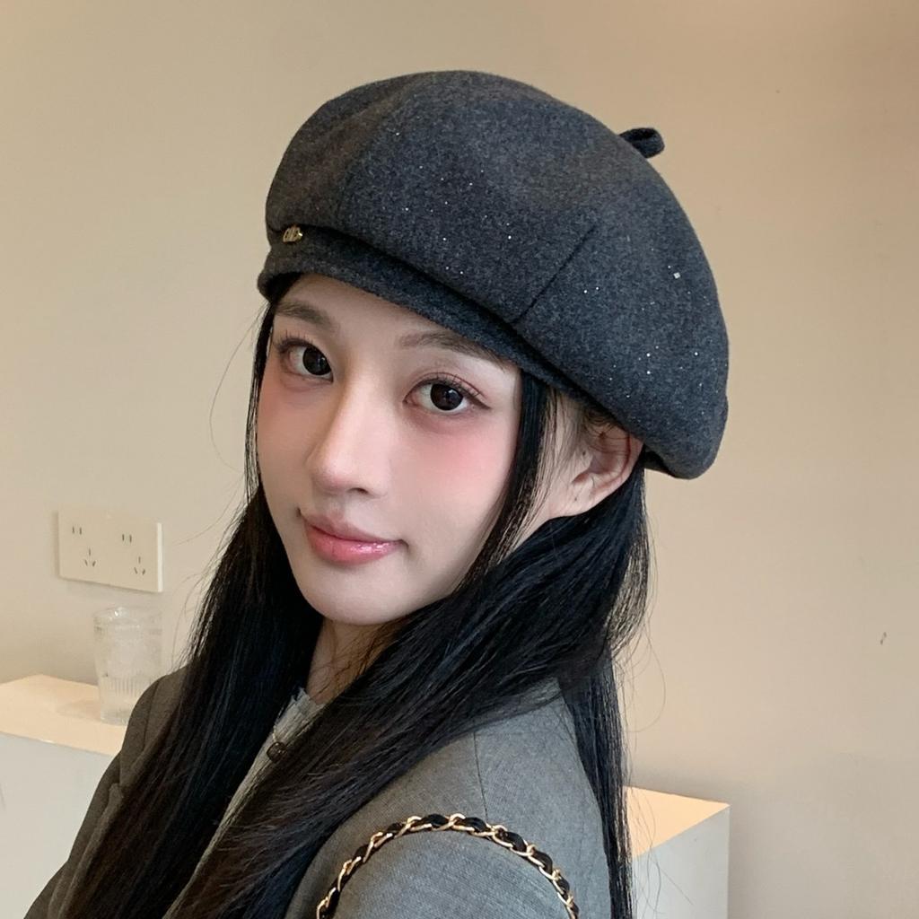 Beret children autumn and winter fashion versatile foreign style spring and autumn painter hat big face small octagonal hat