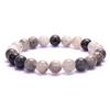 New European & American Style Cross Bracelet, 8MM Natural Stone Beaded Fashion Accessory