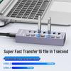 USB 3.0 7-Port Hub Splitter 10Gbps Docking Station with Independent Switches
