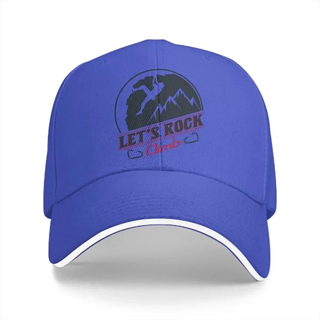 Washed Mens Baseball Cap Lets Rock Climb Trucker Snapback Caps Dad Hat Mountain Climber Golf Hats