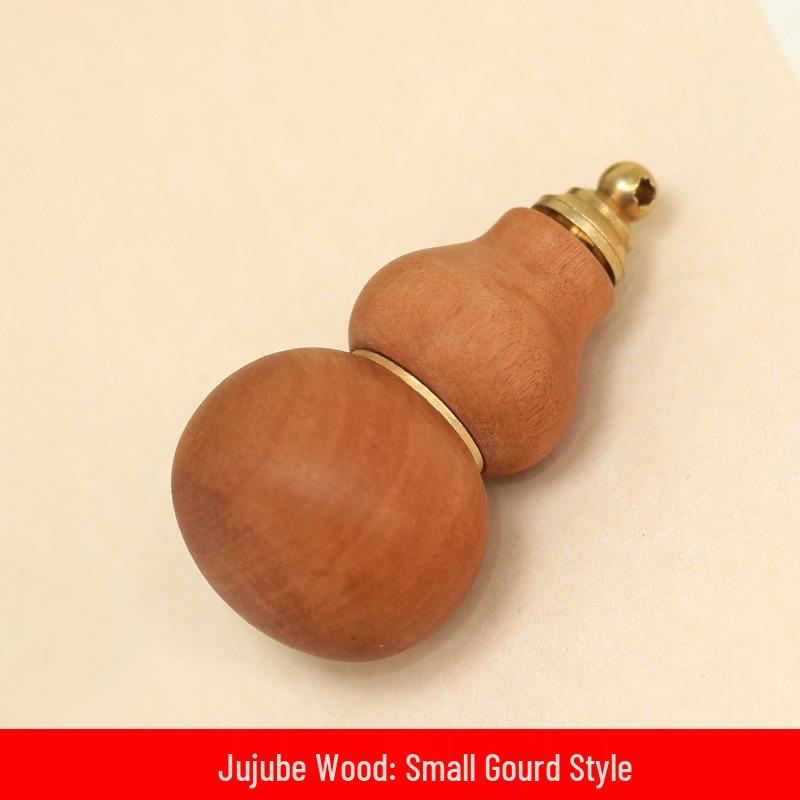 Gourd and Jujube Wood Carved Coiled Dragon Hand Grips for Men and Women - Cultural Solid Wood Ornament