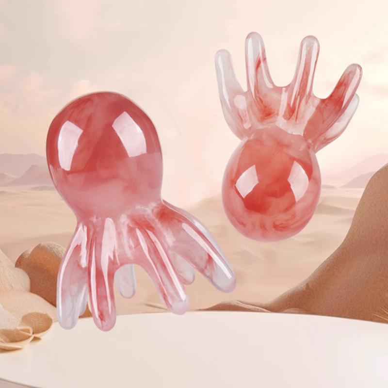Resin Octopus Massage Comb Head Meridian Scraping Scalp Massage Brush Acupuncture Gua Sha Massage Comb Fatigue Relief Massage