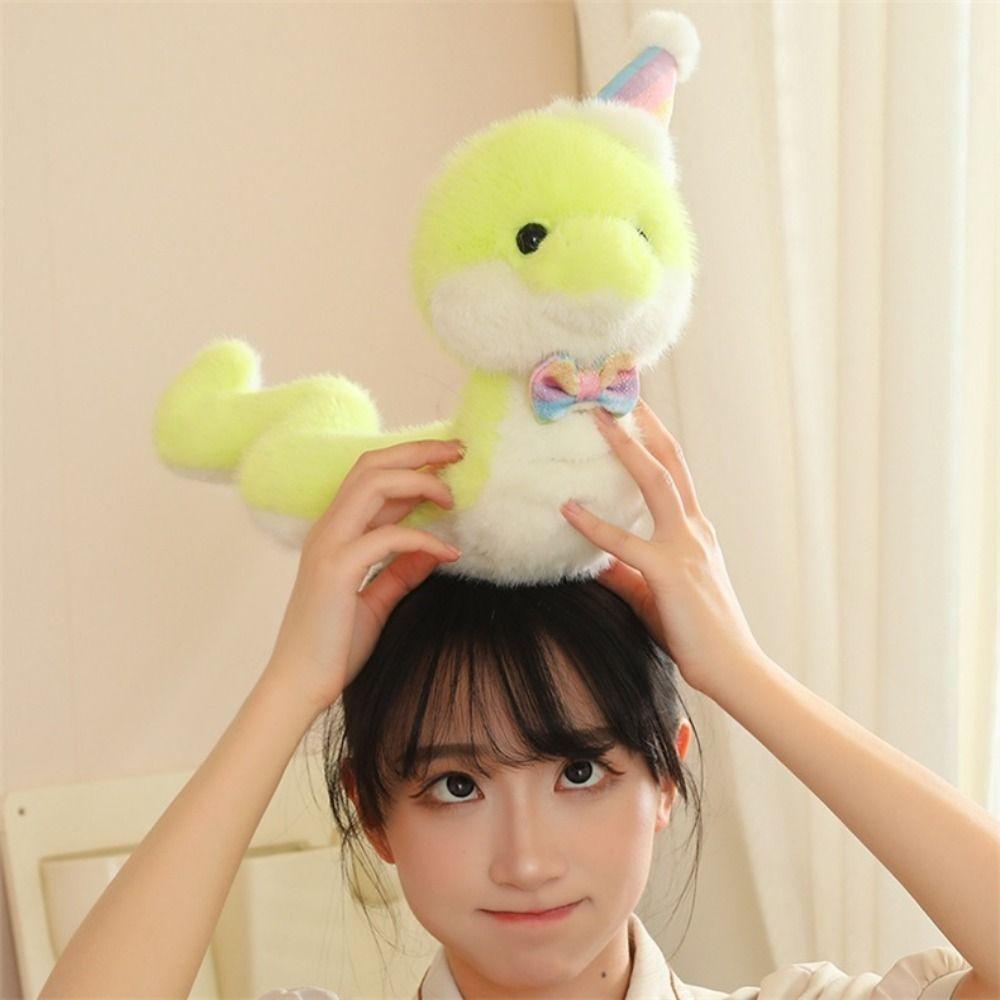 Birthday Hat Birthday Snake Year Mascot Toy Blessing Lucky Snake Plush Doll  Home Decor