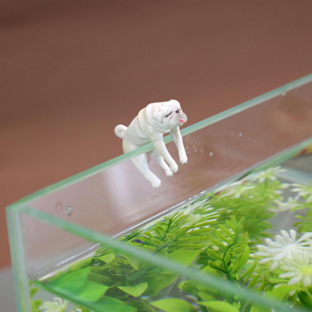 Handmade Cute Dog Resin Ornament Fall-resistant Layout Props For Aquarium Fish Tank Landscaping Decor