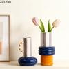 Creative Patchwork Color Ceramic Vase Minimalist Plant Pots Table Decoration Flower Arrangement Floral Vase Room Aesthetic Decor