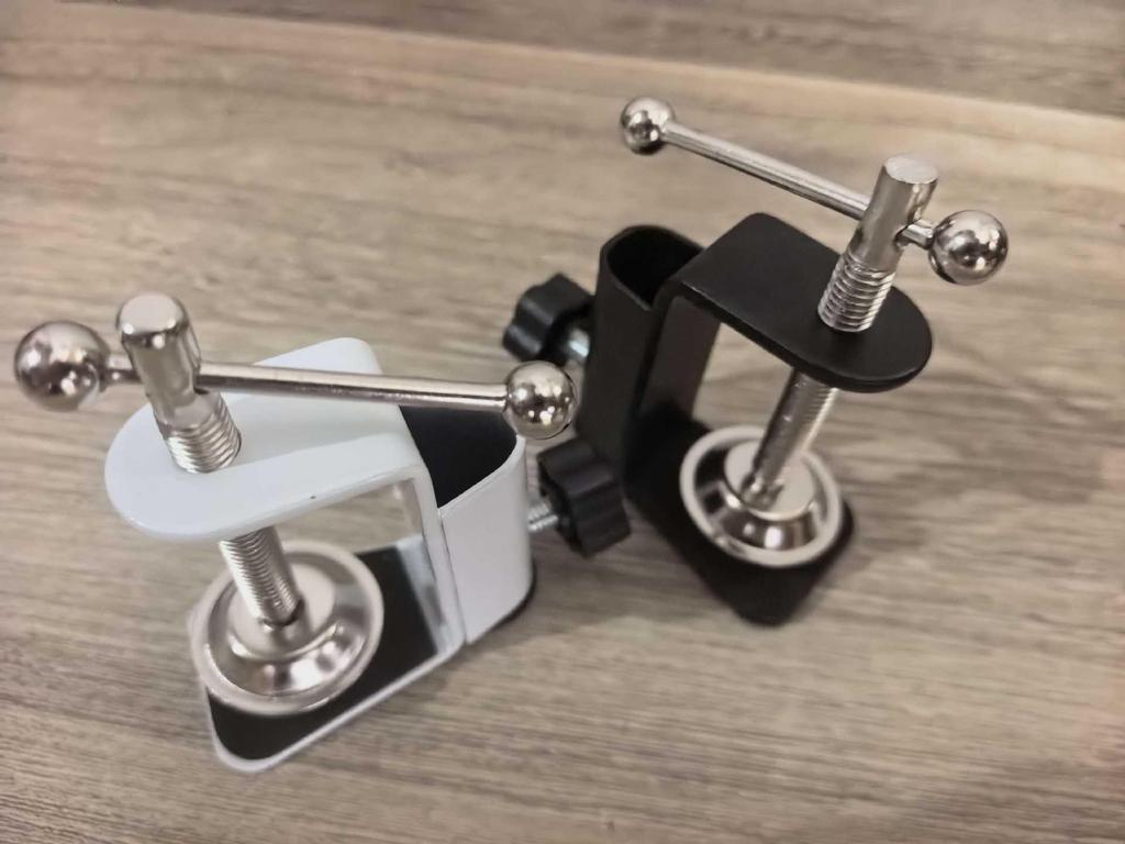 Metal I-Beam Clamp Phone Stand with Strong Vise Grip and Desk Lamp Clip