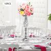 Bymaocar 10 Pcs Silver Crystal Flower Stands,Tabletop Metal Flower Vase for Gift,Wedding,Event,Reception,Birthday,Home DIY Decor