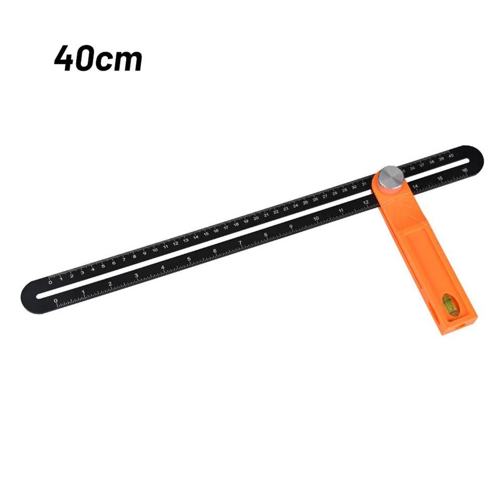 20/40cm T-shaped Angle Ruler Gauges Sliding Level Ruler Measuring Tool Detachable Adjustable Movable Right Angle Ruler Gauges