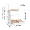 Jewelry Organizer with Wooden Base Decorative for Dressing Table, Bedroom