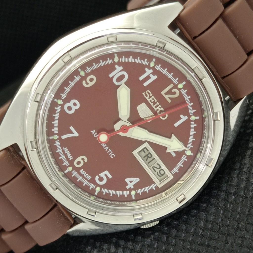 

USED VINTAGE SEIKO 5 AUTOMATIC 7019A JAPAN MENS D/D BROWN WATCH 594a-a311684-9 SKU594a-a311684