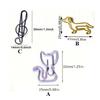 20 Pcs Metal Paper Clips Cat Dog Musical Notes Assorted Color Paperclips Bookmark Teacher Students Office Supplies
