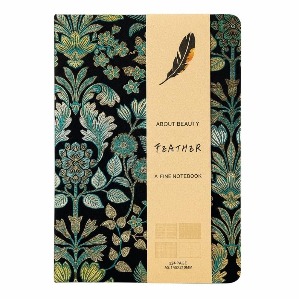 

A5 Butterfly Journal Book Leather Schedule Notepad Diary Notepad Embroidered Flower Notebook Men зелений