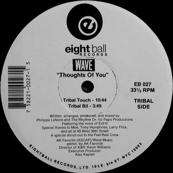 

12inch Record WAVE - Thoughts Of You EB027 Eightball Recor 1993 US Dance & Electronica Used