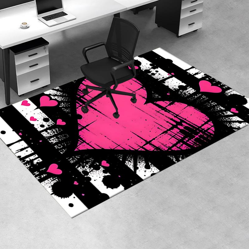 Herz Graffiti Thema Stuhlmatte Büro Teppich Übergröße Teppich für Heimdekor, Sofateppich, Schreibtischmatte, Geschenkidee für Büro und Wohnzimmer