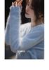 Women's Faux Fur Knit Sweater – Wool & Cashmere Base Layer for Autumn/Winter