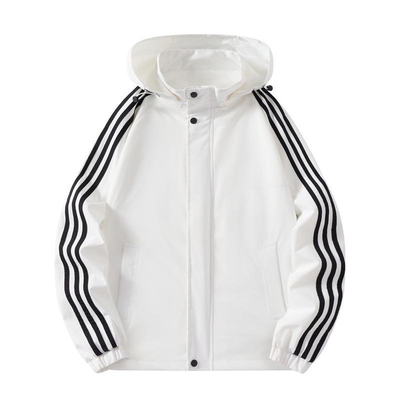 Men's Trendy Three-Stripe Hooded Jacket - Casual Spring/Autumn Wear