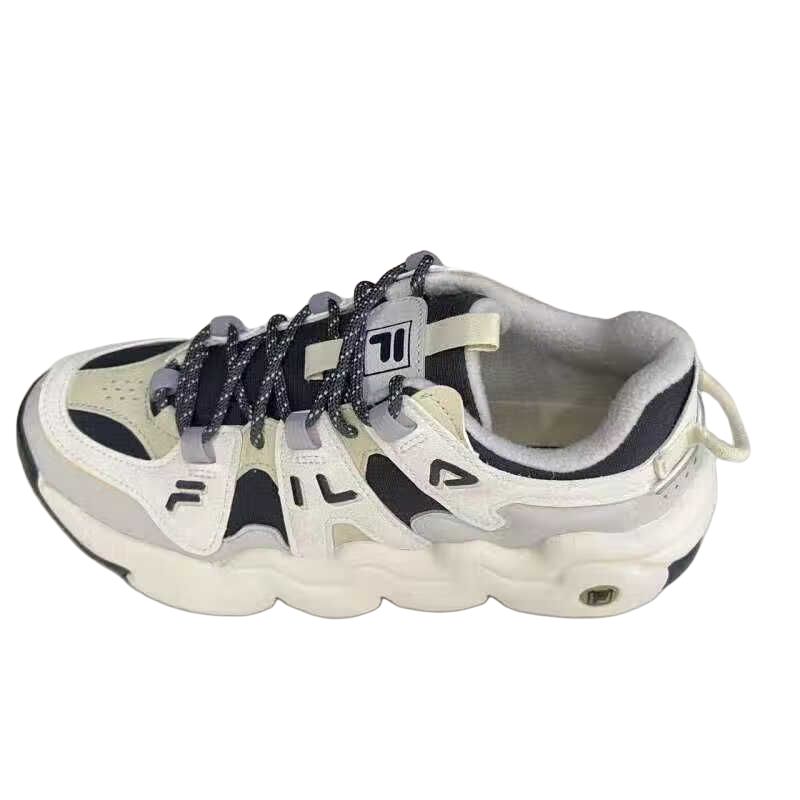 Fila Panini Fashionable Personality Sports Casual Shock Absorption Low-Top Retro Basketball Shoes Women Sneaker White Black F62W442191FES