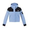 Logo Embroidered Color Block Hooded Long Sleeve Jacket Women Jackets Blue NJ2HR30L
