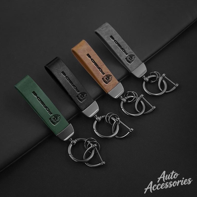 Car Keychain Key Chain Ring Pendant Lanyard Men Gifts For Porsche Cayenne Panamera Macan 911 718 Taycan Boxster Cayman Accessory
