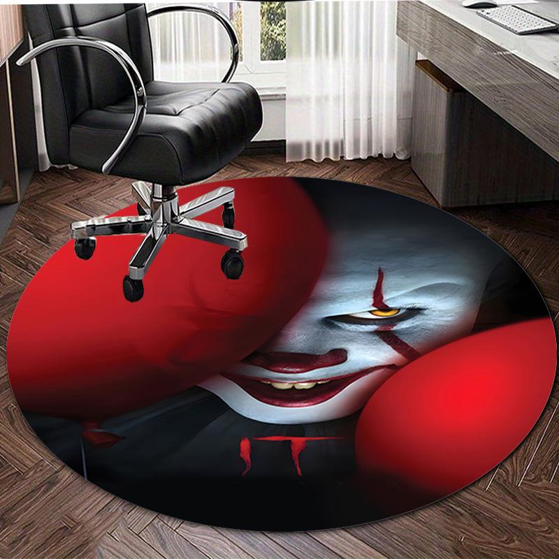 1pc Pennywise2 Design Printed Area Round Carpet for Bedroom Living Room Home Decor Rugs Mat Non Slip Mat Rug for Bedside