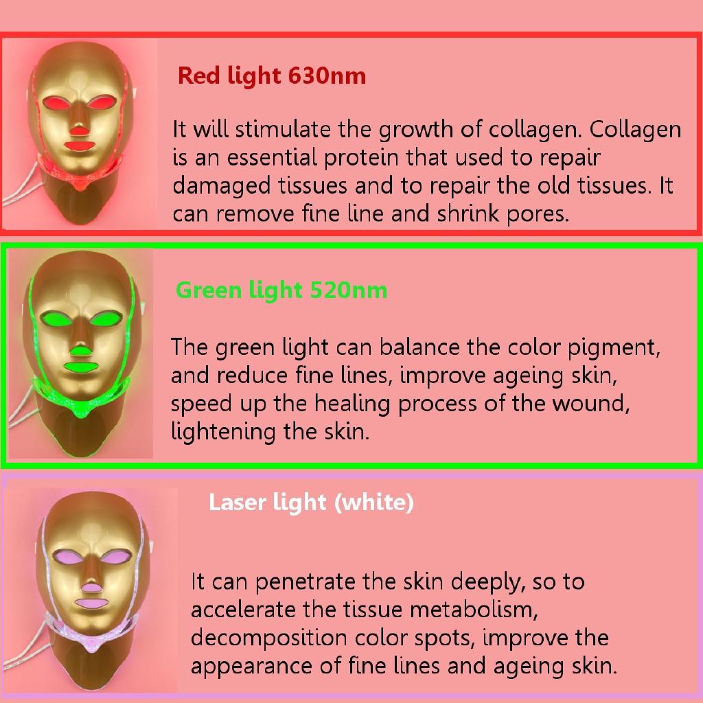 110v-220v Led Facial Mask Korean 7 Colors Photon Therapy Face Mask Machine Light Therapy Acne Led Mask Skin Care Beauty New