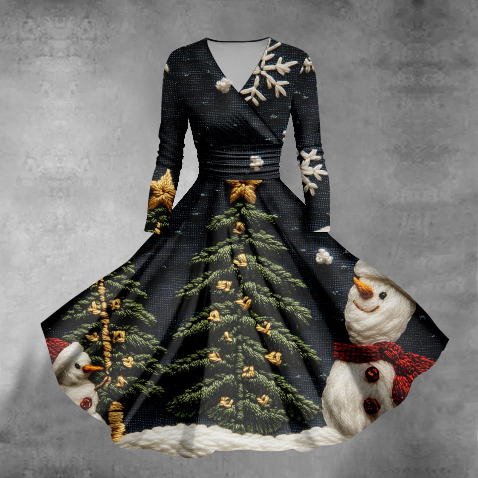 Женское повседневное и модное сексуальное платье с v-образным вырезом и длинными рукавами — фото 17