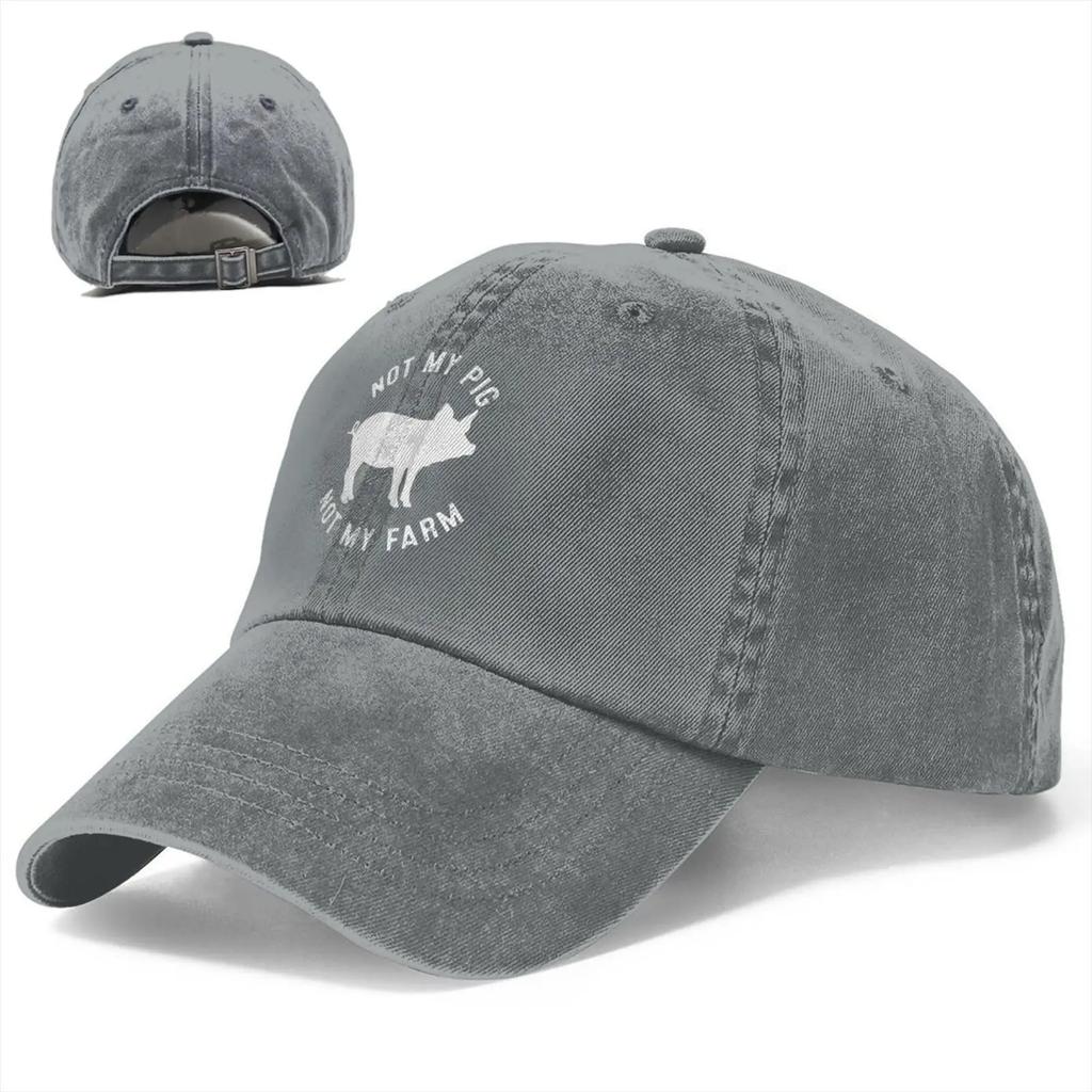 Not My Pig Not My Farm Hat Washed Cotton Vintage Baseball Cap Distressed Dad Hats