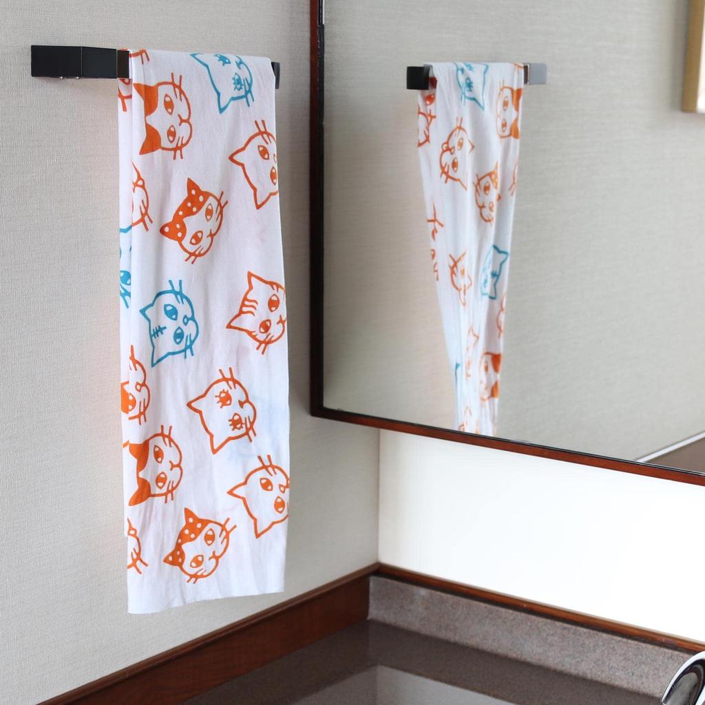 IKS Chusen Tenugui Hand Made in 34 x Prime Fabric Towel, Japan, 88cm, 100% Cotton, (Unfinished) (Cat Orange)